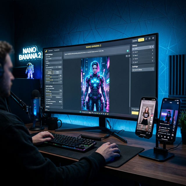 Nano Banana 2 generating high-quality vertical content